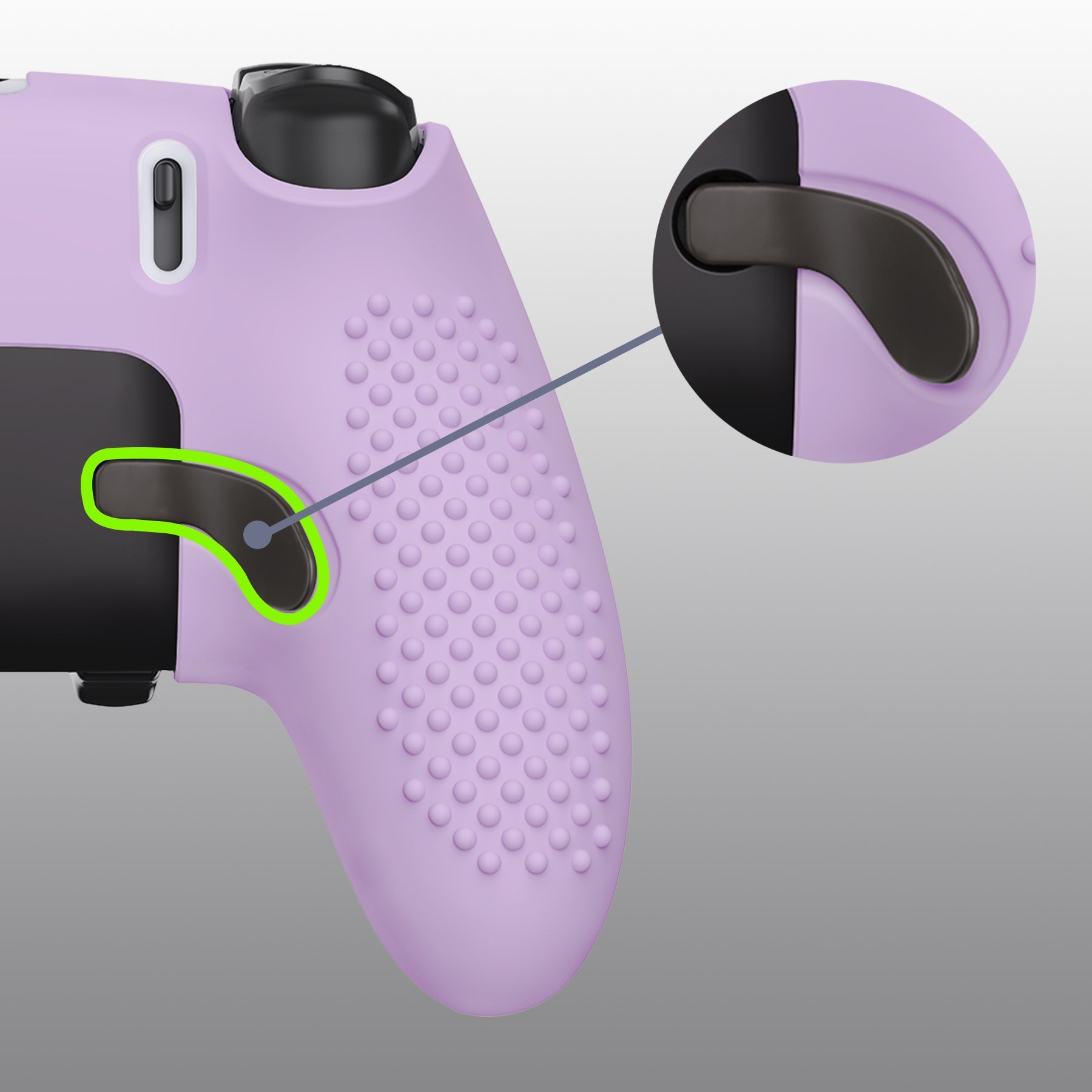 PlayVital 3D Studded Edition Anti-Slip Silicone Cover Case with Thumb Grip Caps for PS5 Edge Controller - Mauve Purple PlayVital