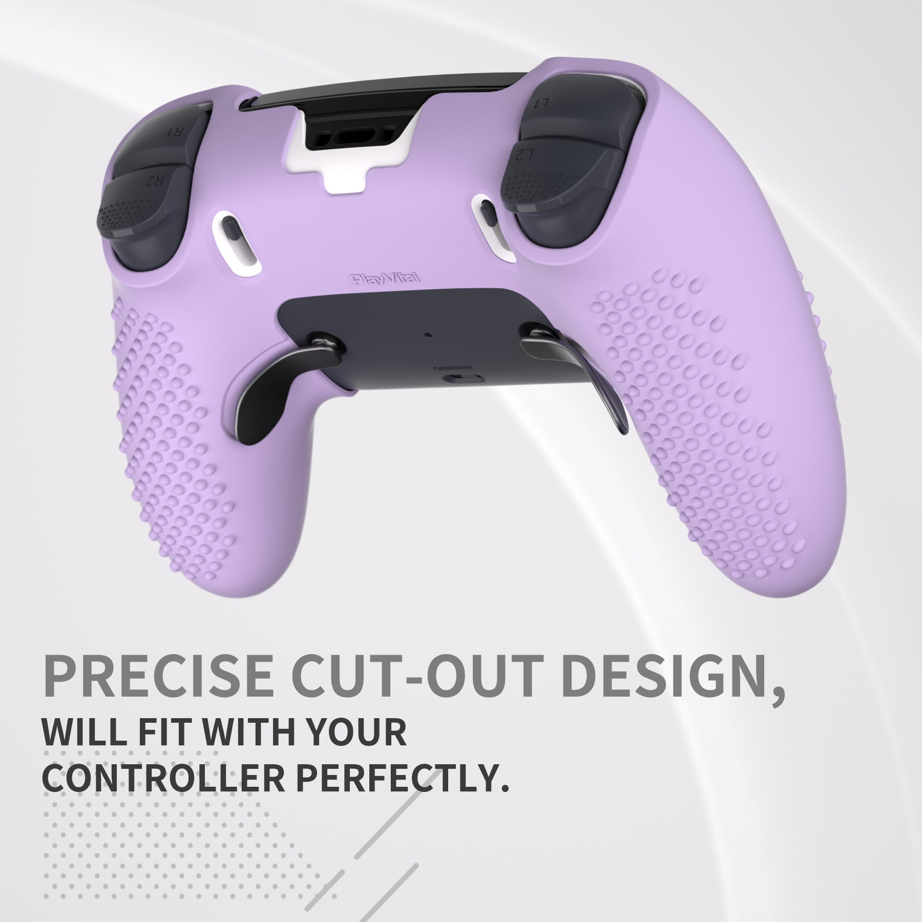 PlayVital 3D Studded Edition Anti-Slip Silicone Cover Case with Thumb Grip Caps for PS5 Edge Controller - Mauve Purple PlayVital