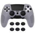 PlayVital 3D Studded Edition Anti-Slip Silicone Cover Case with Thumb Grip Caps for PS5 Edge Controller - Metallic Gray PlayVital