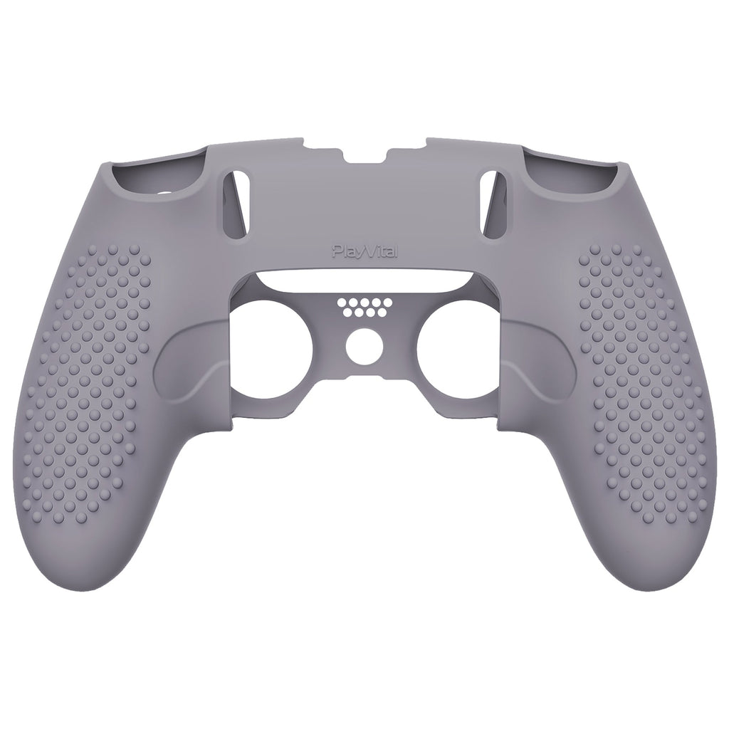 PlayVital 3D Studded Edition Anti-Slip Silicone Cover Case with Thumb Grip Caps for PS5 Edge Controller - Metallic Gray PlayVital