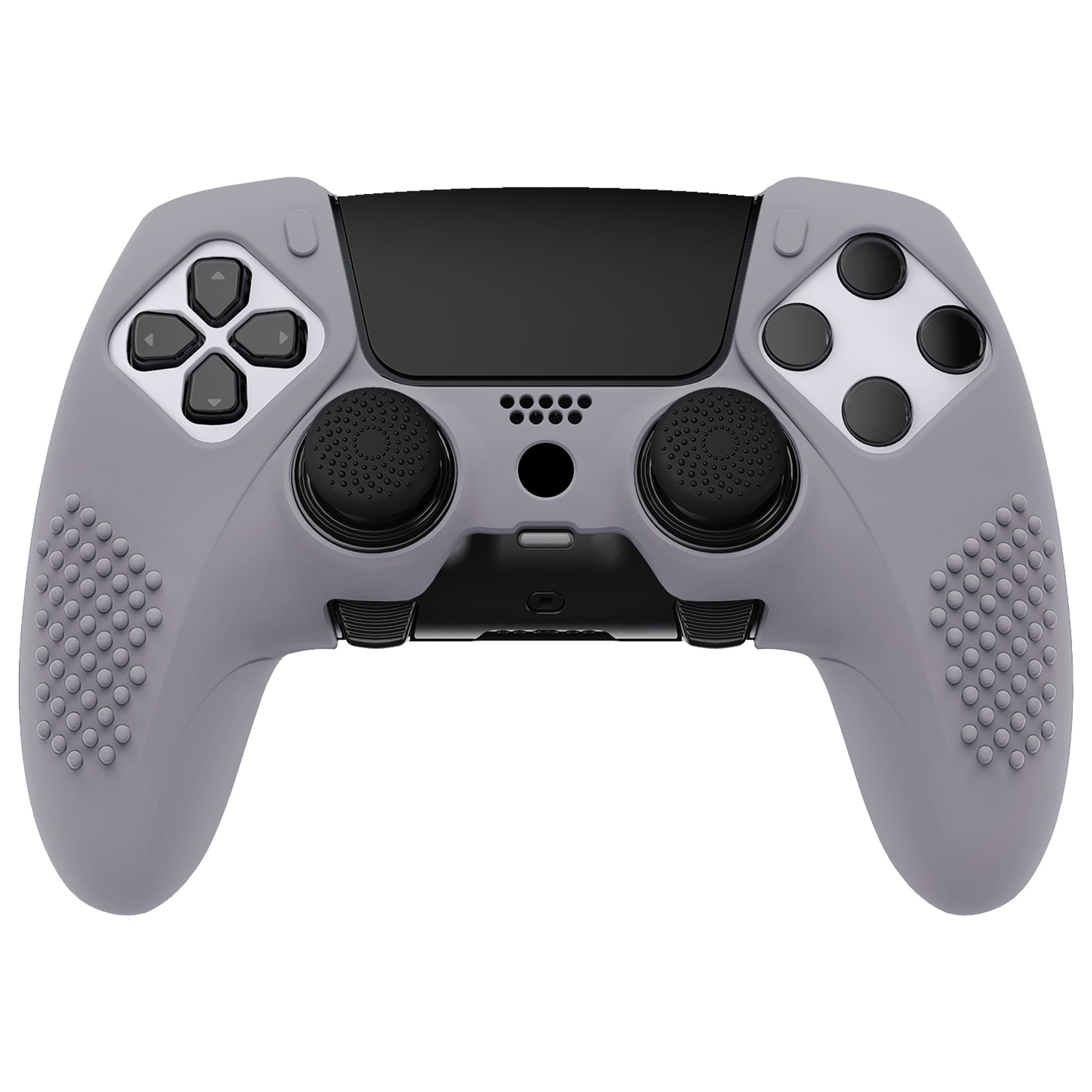 PlayVital 3D Studded Edition Anti-Slip Silicone Cover Case with Thumb Grip Caps for PS5 Edge Controller - Metallic Gray PlayVital