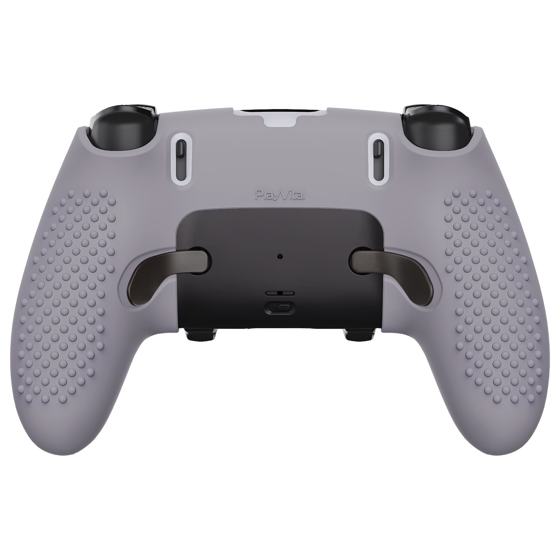 PlayVital 3D Studded Edition Anti-Slip Silicone Cover Case with Thumb Grip Caps for PS5 Edge Controller - Metallic Gray PlayVital