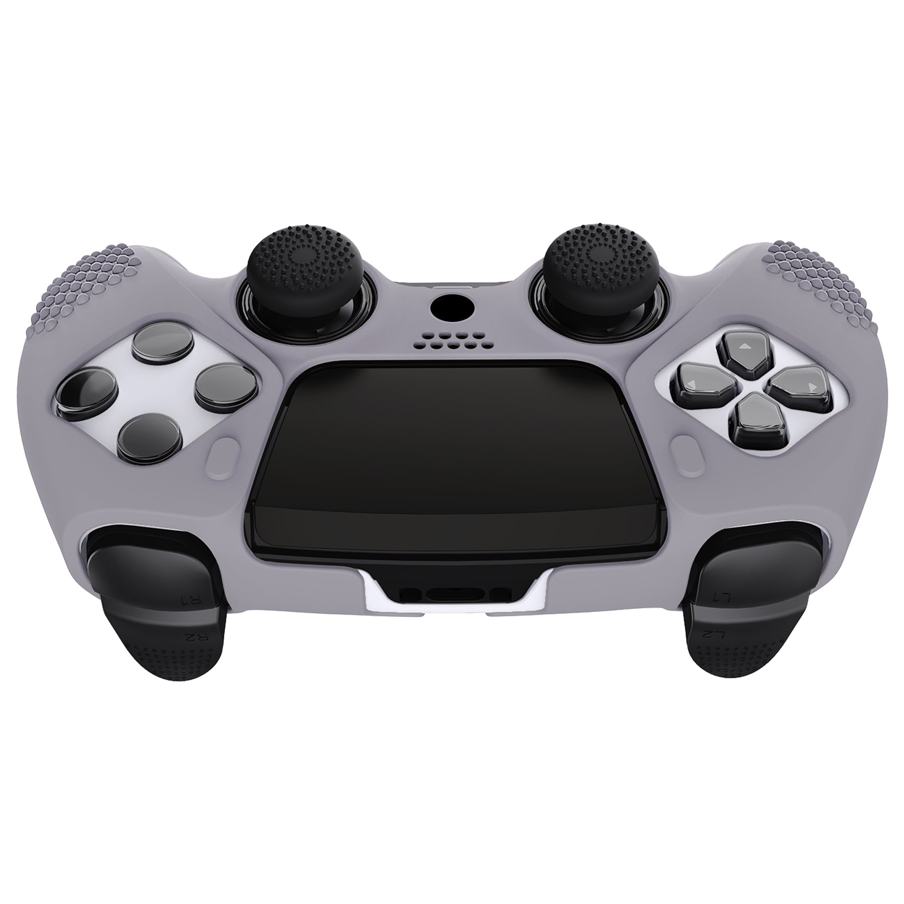 PlayVital 3D Studded Edition Anti-Slip Silicone Cover Case with Thumb Grip Caps for PS5 Edge Controller - Metallic Gray PlayVital