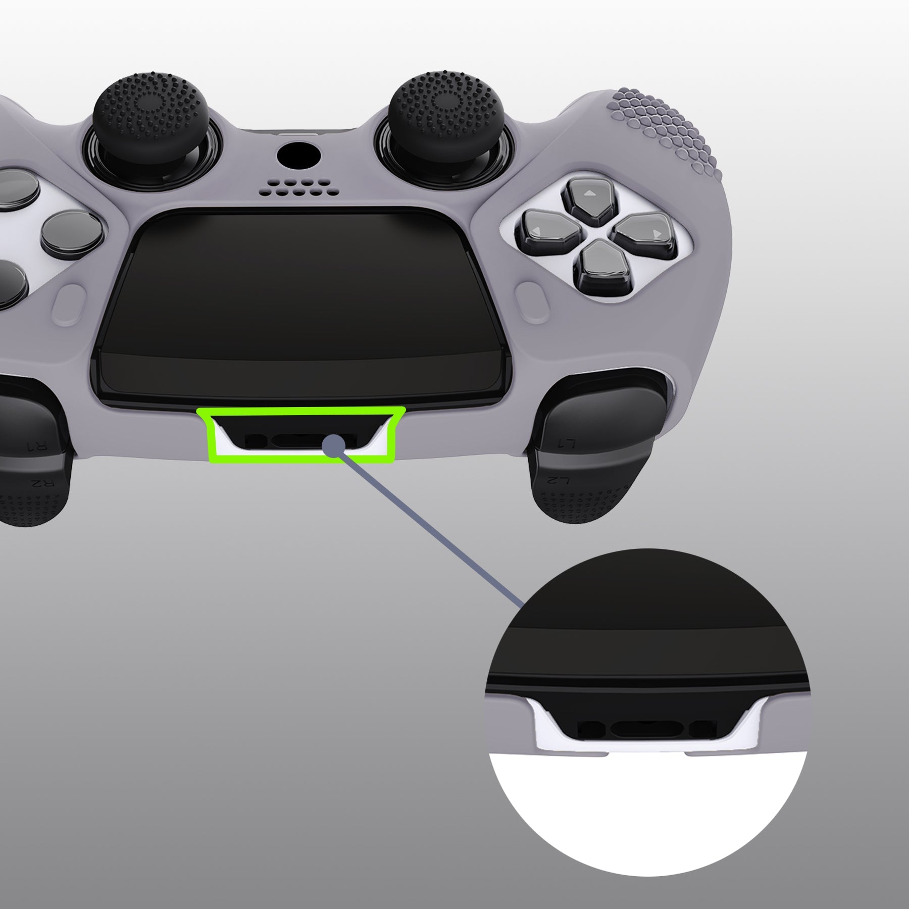 PlayVital 3D Studded Edition Anti-Slip Silicone Cover Case with Thumb Grip Caps for PS5 Edge Controller - Metallic Gray PlayVital