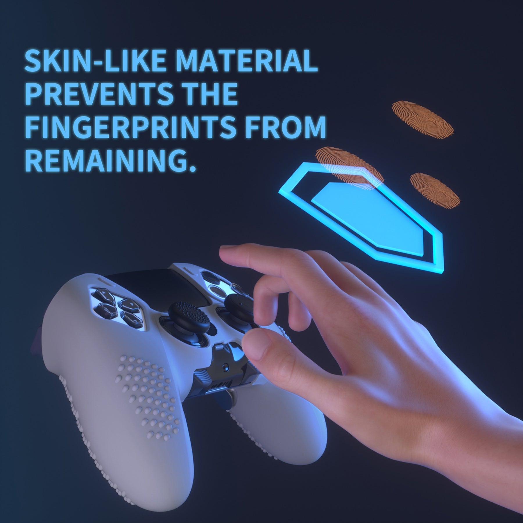 PlayVital 3D Studded Edition Anti-Slip Silicone Cover Case with Thumb Grip Caps for PS5 Edge Controller - Metallic Gray PlayVital