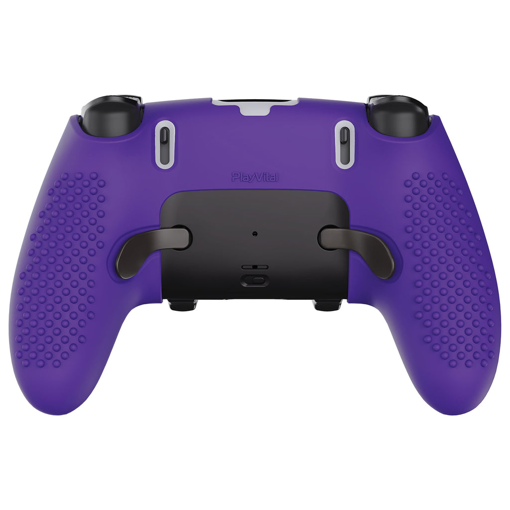 PlayVital 3D Studded Edition Anti-Slip Silicone Cover Case with Thumb Grip Caps for PS5 Edge Controller - Purple PlayVital