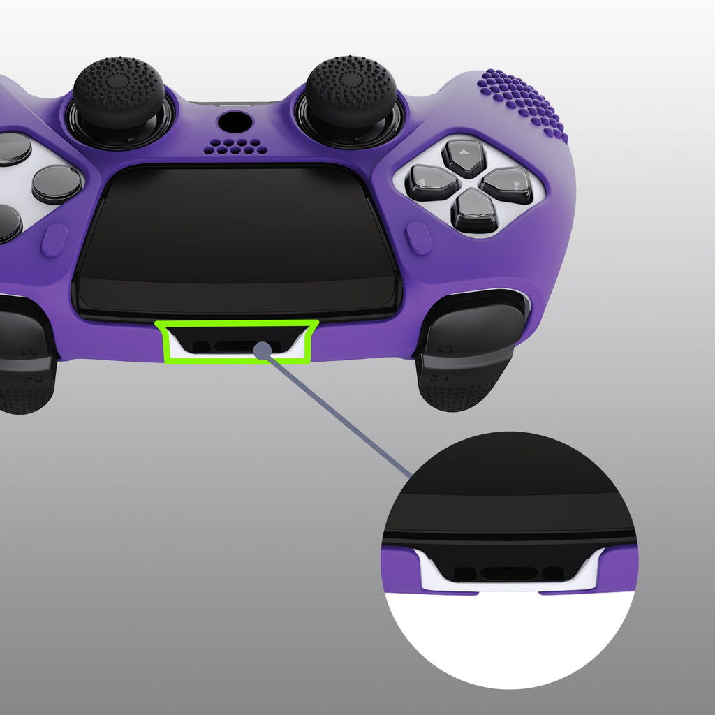 PlayVital 3D Studded Edition Anti-Slip Silicone Cover Case with Thumb Grip Caps for PS5 Edge Controller - Purple PlayVital