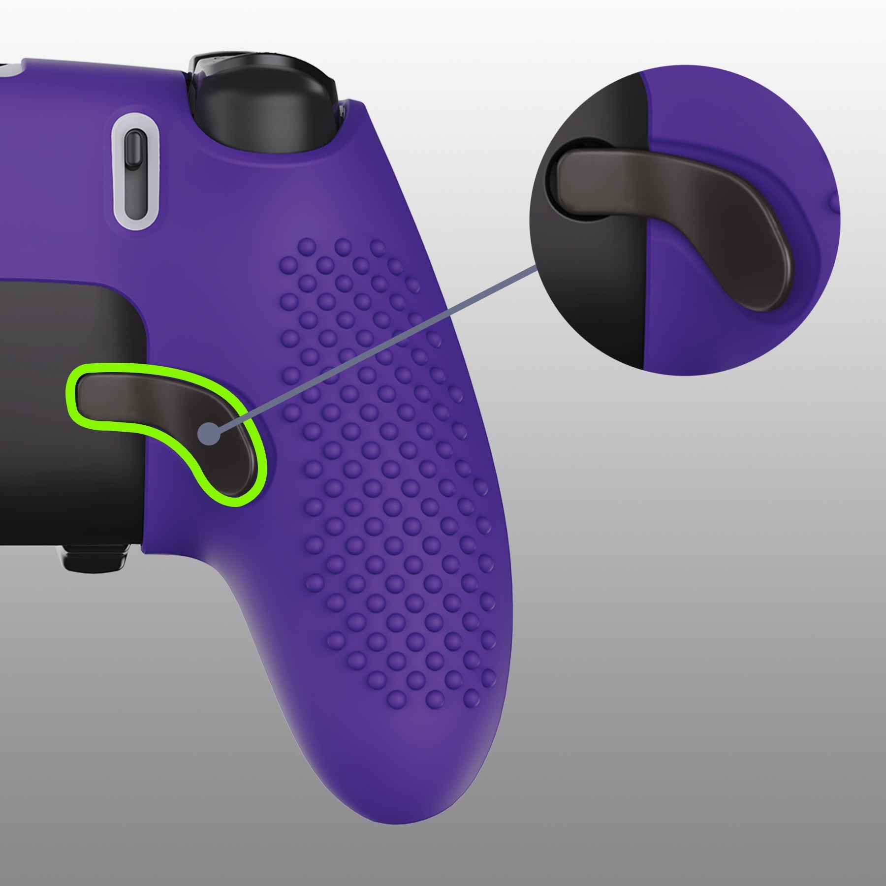PlayVital 3D Studded Edition Anti-Slip Silicone Cover Case with Thumb Grip Caps for PS5 Edge Controller - Purple PlayVital