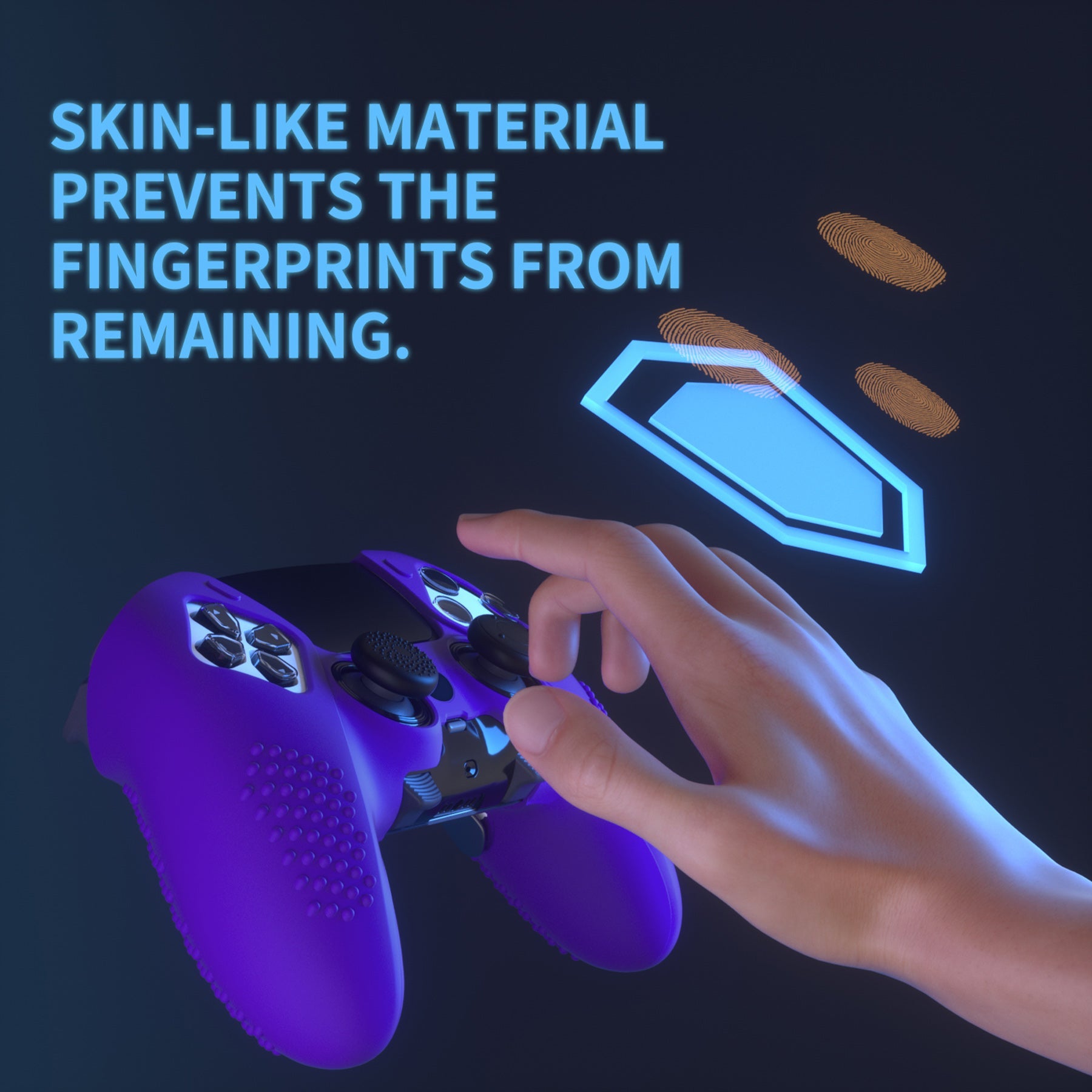 PlayVital 3D Studded Edition Anti-Slip Silicone Cover Case with Thumb Grip Caps for PS5 Edge Controller - Purple PlayVital