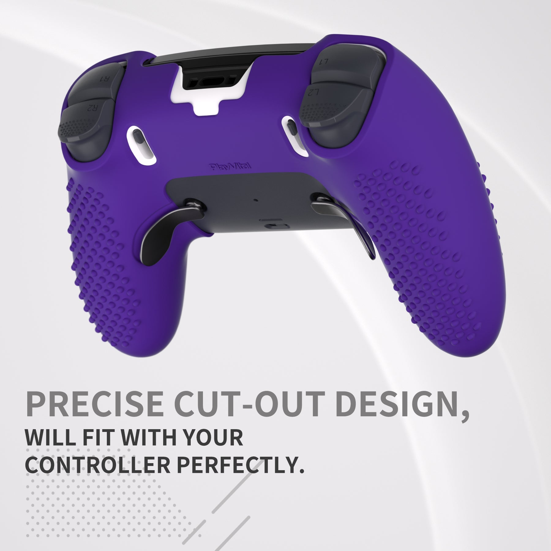 PlayVital 3D Studded Edition Anti-Slip Silicone Cover Case with Thumb Grip Caps for PS5 Edge Controller - Purple PlayVital