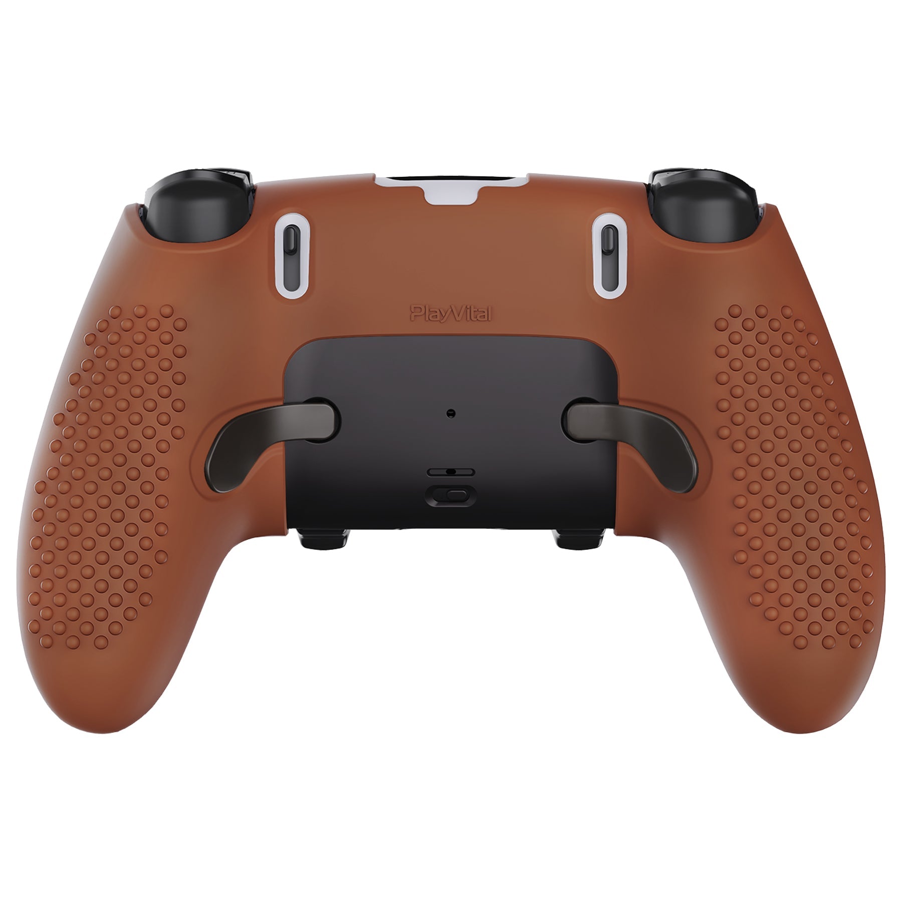 PlayVital 3D Studded Edition Anti-Slip Silicone Cover Case with Thumb Grip Caps for PS5 Edge Controller - Signal Brown PlayVital