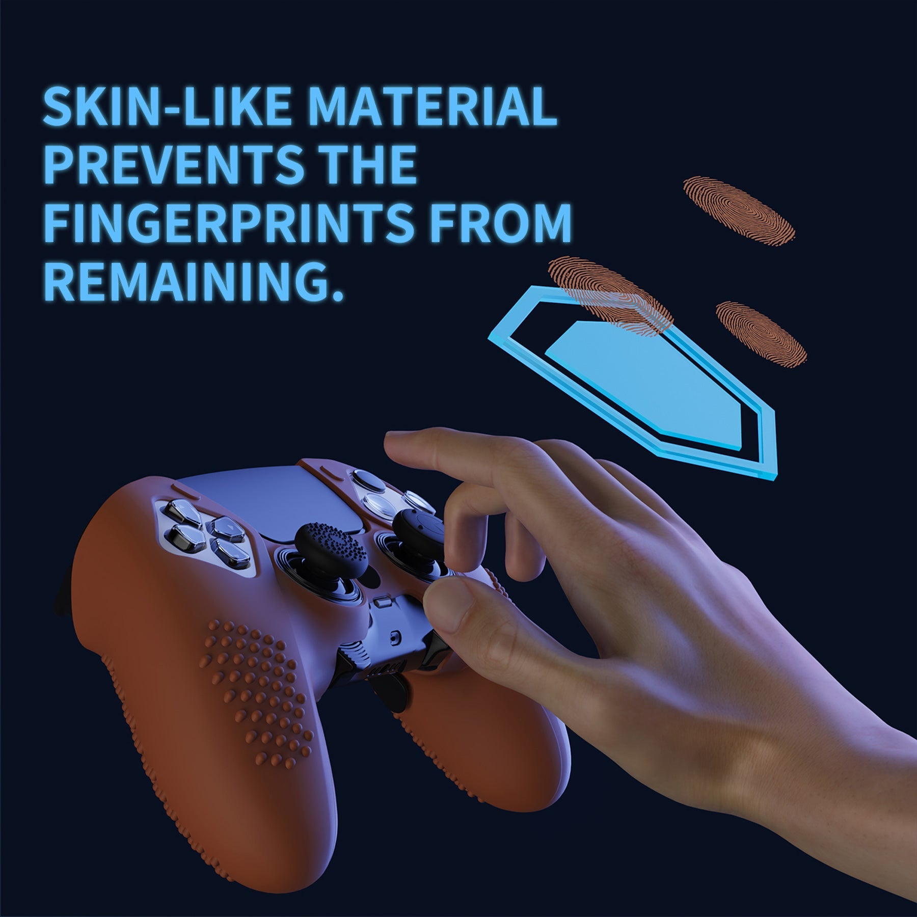 PlayVital 3D Studded Edition Anti-Slip Silicone Cover Case with Thumb Grip Caps for PS5 Edge Controller - Signal Brown PlayVital