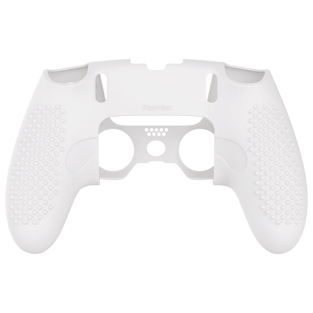 PlayVital 3D Studded Edition Anti-Slip Silicone Cover Case with Thumb Grip Caps for PS5 Edge Controller - White PlayVital