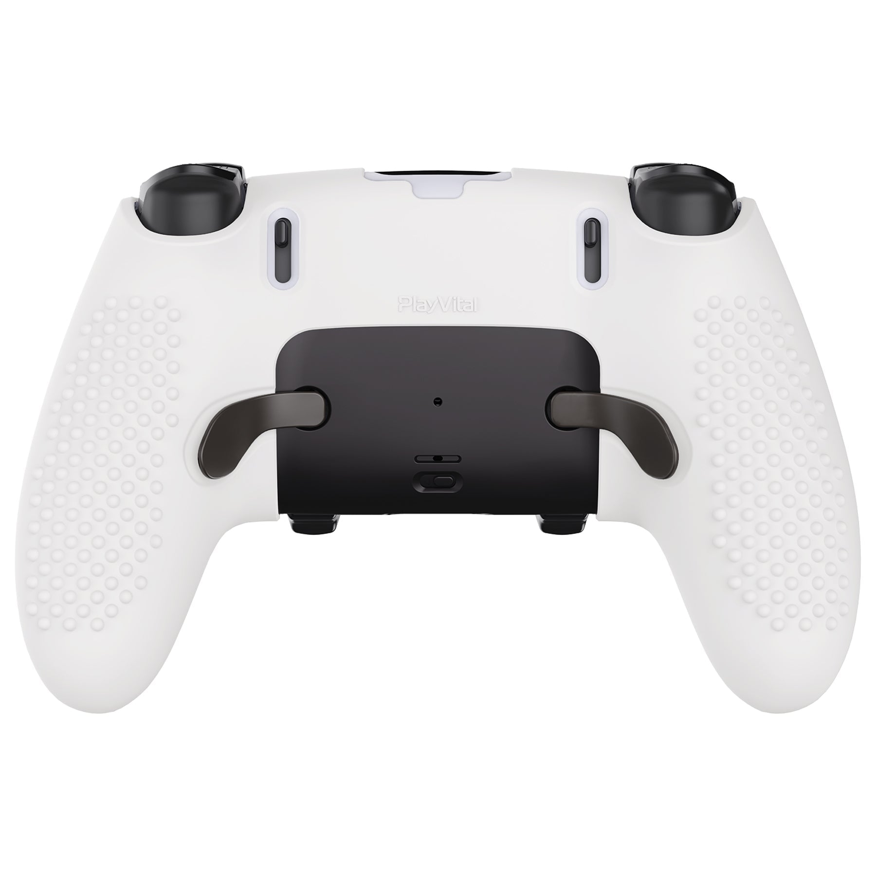 PlayVital 3D Studded Edition Anti-Slip Silicone Cover Case with Thumb Grip Caps for PS5 Edge Controller - White PlayVital