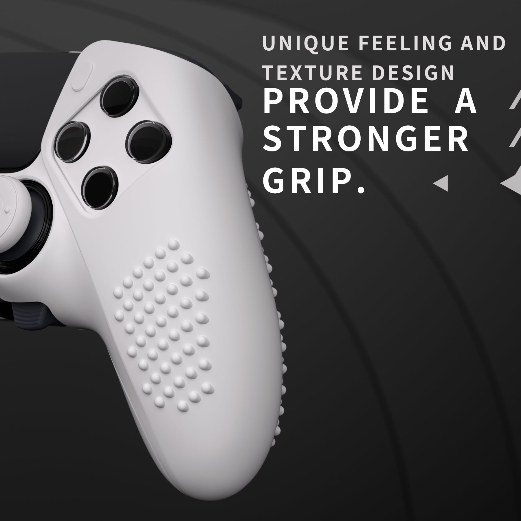 PlayVital 3D Studded Edition Anti-Slip Silicone Cover Case with Thumb Grip Caps for PS5 Edge Controller - White PlayVital