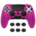 PlayVital 3D Studded Edition Anti-Slip Silicone Cover Case with Thumb Grip Caps for PS5 Edge Controller - Neon Purple PlayVital