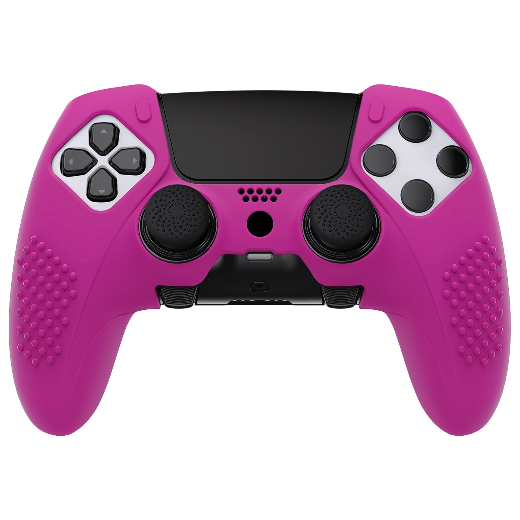 PlayVital 3D Studded Edition Anti-Slip Silicone Cover Case with Thumb Grip Caps for PS5 Edge Controller - Neon Purple PlayVital
