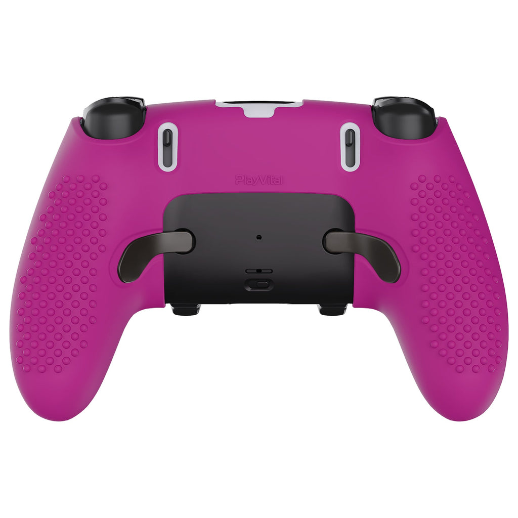 PlayVital 3D Studded Edition Anti-Slip Silicone Cover Case with Thumb Grip Caps for PS5 Edge Controller - Neon Purple PlayVital