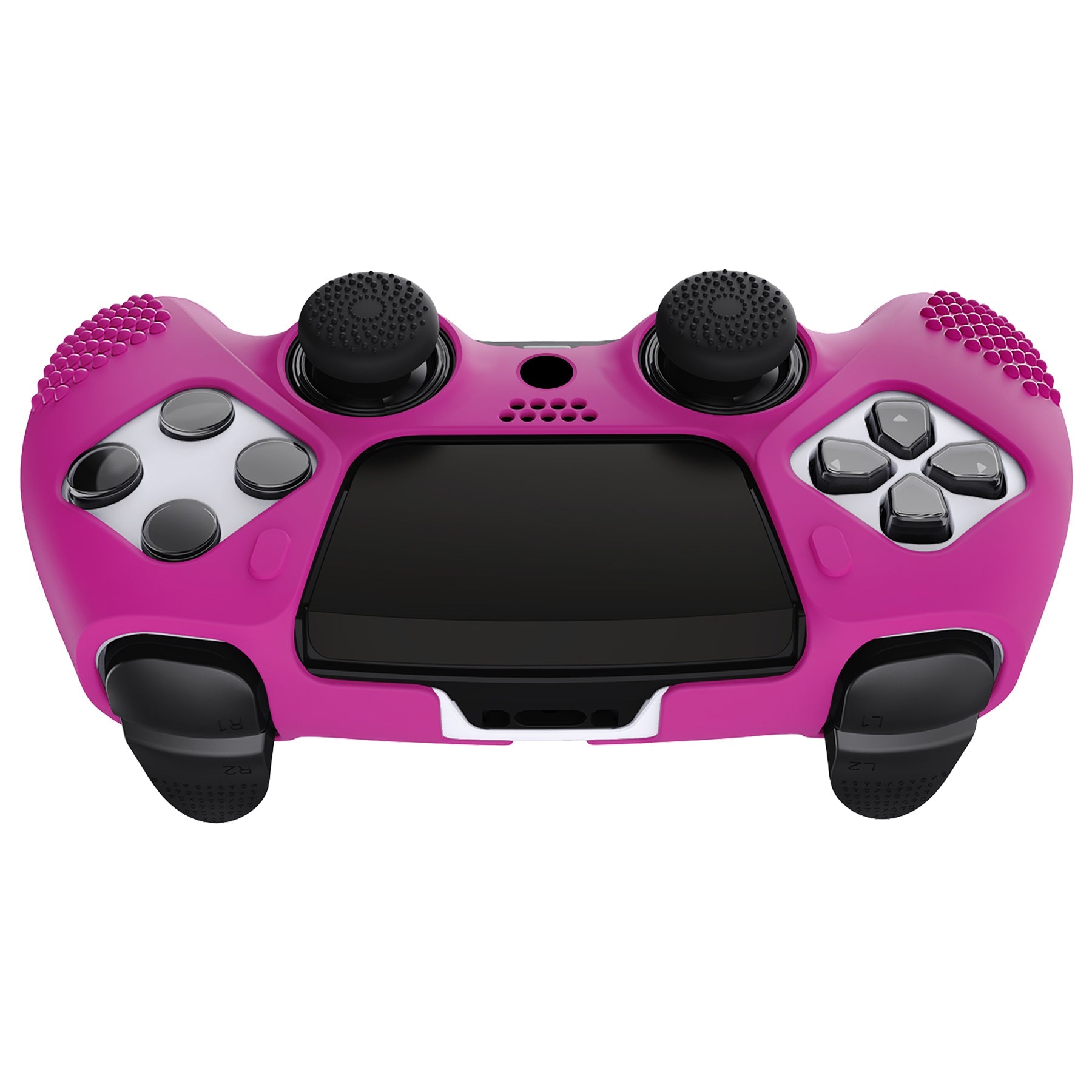 PlayVital 3D Studded Edition Anti-Slip Silicone Cover Case with Thumb Grip Caps for PS5 Edge Controller - Neon Purple PlayVital