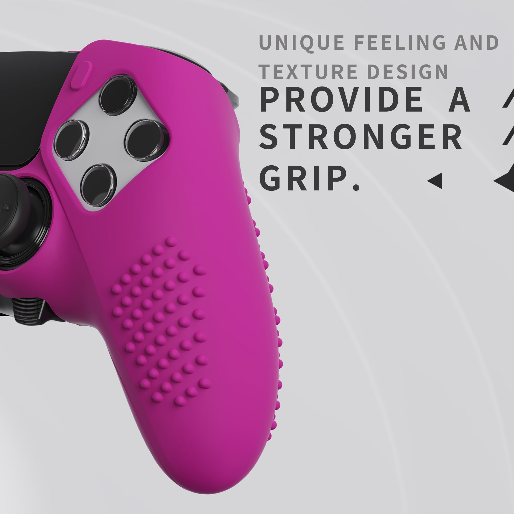 PlayVital 3D Studded Edition Anti-Slip Silicone Cover Case with Thumb Grip Caps for PS5 Edge Controller - Neon Purple PlayVital