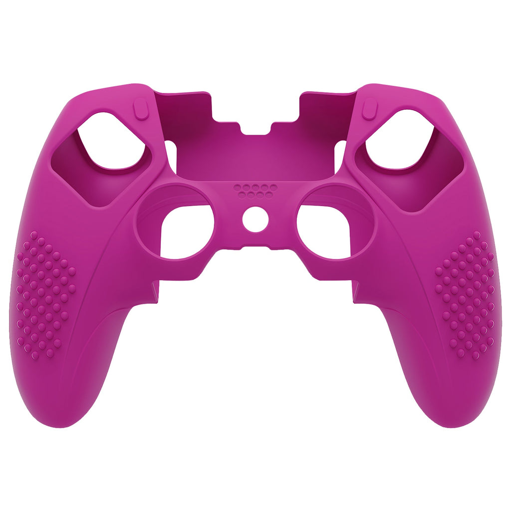 PlayVital 3D Studded Edition Anti-Slip Silicone Cover Case with Thumb Grip Caps for PS5 Edge Controller - Neon Purple PlayVital