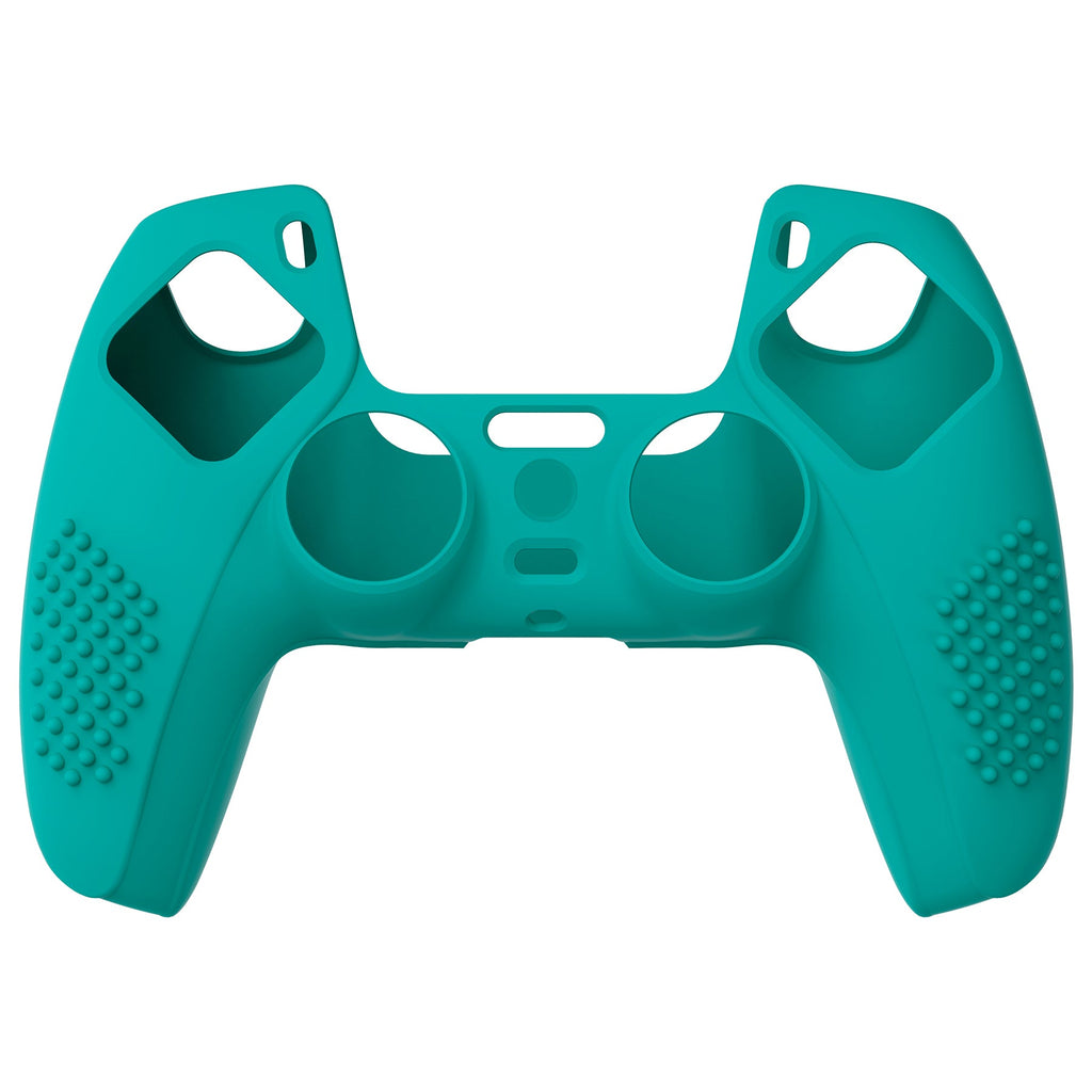 PlayVital 3D Studded Edition Anti-Slip Silicone Cover Skin with Thumb Grip Caps for PS5 Wireless Controller - Aqua Green PlayVital