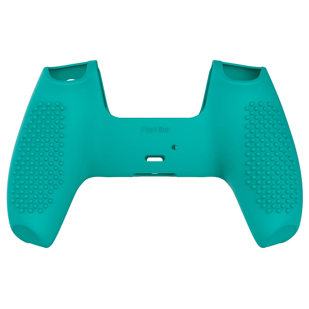 PlayVital 3D Studded Edition Anti-Slip Silicone Cover Skin with Thumb Grip Caps for PS5 Wireless Controller - Aqua Green PlayVital