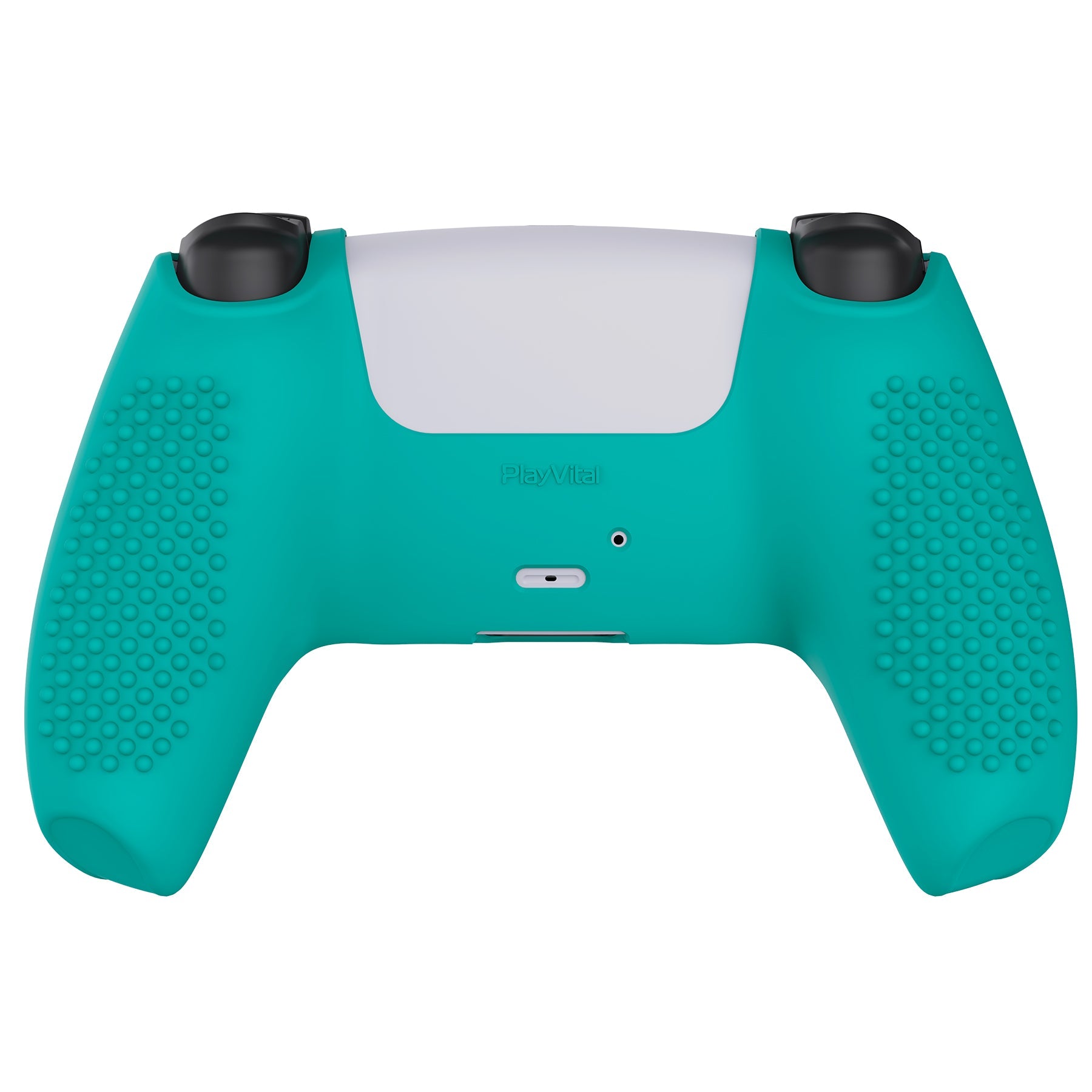 PlayVital 3D Studded Edition Anti-Slip Silicone Cover Skin with Thumb Grip Caps for PS5 Wireless Controller - Aqua Green PlayVital