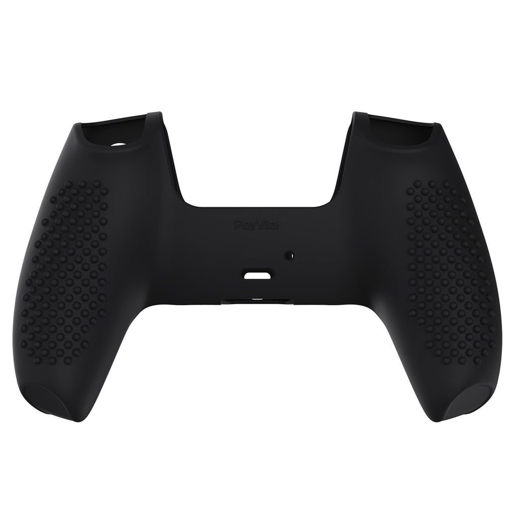 PlayVital 3D Studded Edition Anti-Slip Silicone Cover Skin with Thumb Grip Caps for PS5 Wireless Controller - Black PlayVital