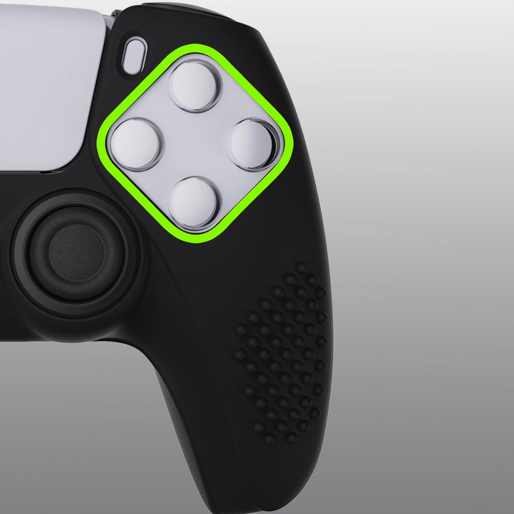 PlayVital 3D Studded Edition Anti-Slip Silicone Cover Skin with Thumb Grip Caps for PS5 Wireless Controller - Black PlayVital