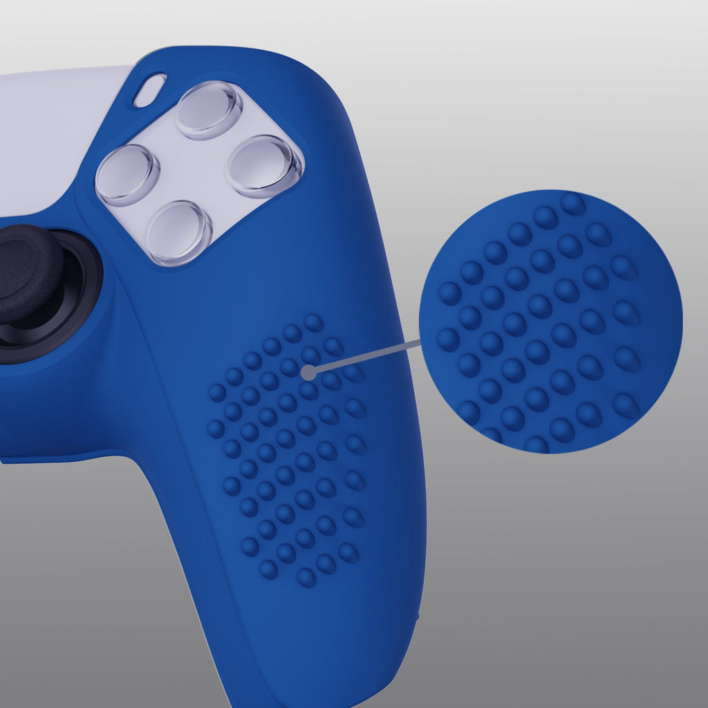 PlayVital 3D Studded Edition Anti-Slip Silicone Cover Skin with Thumb Grip Caps for PS5 Wireless Controller - Blue PlayVital