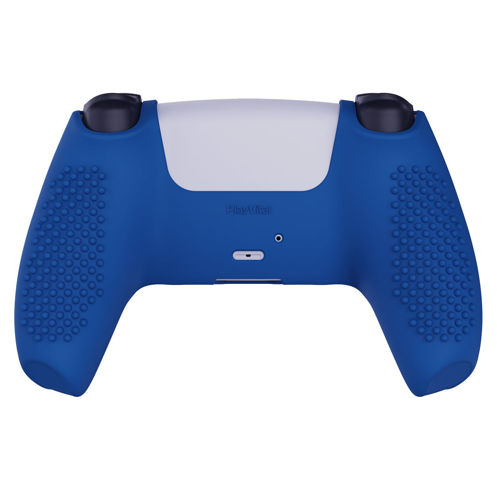 PlayVital 3D Studded Edition Anti-Slip Silicone Cover Skin with Thumb Grip Caps for PS5 Wireless Controller - Blue PlayVital