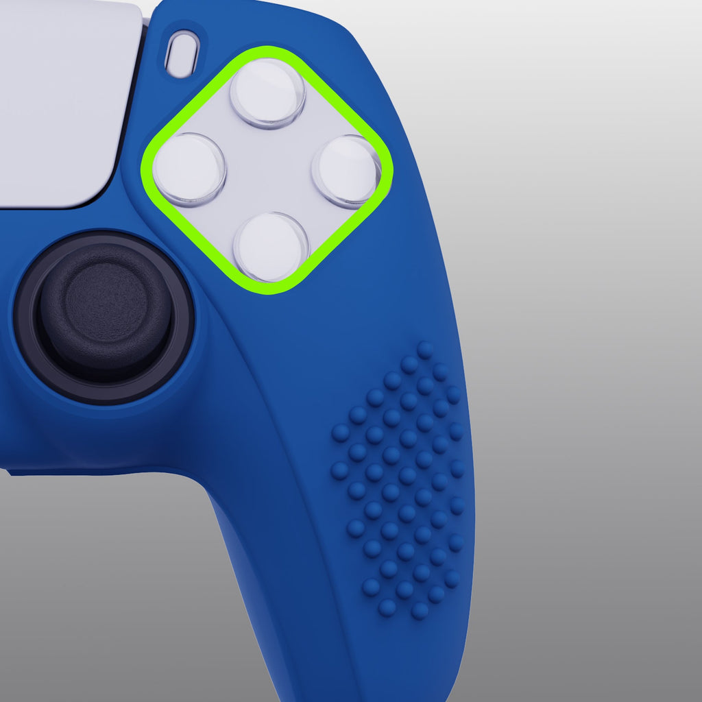 PlayVital 3D Studded Edition Anti-Slip Silicone Cover Skin with Thumb Grip Caps for PS5 Wireless Controller - Blue PlayVital