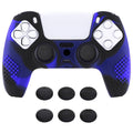 PlayVital 3D Studded Edition Anti-Slip Silicone Cover Skin with Thumb Grip Caps for PS5 Wireless Controller - Blue & Black PlayVital