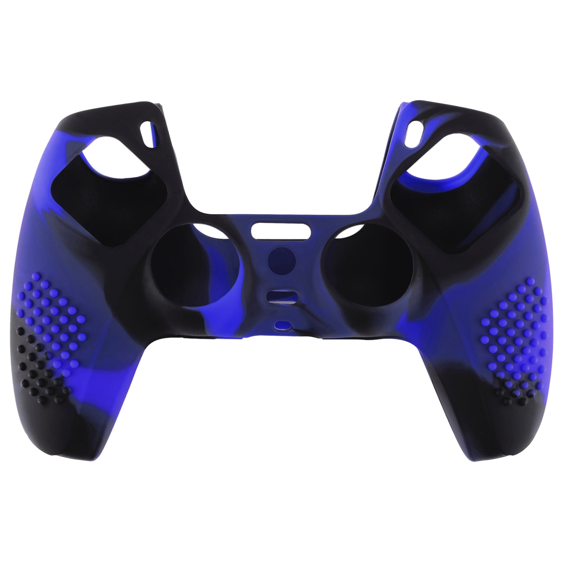PlayVital 3D Studded Edition Anti-Slip Silicone Cover Skin with Thumb Grip Caps for PS5 Wireless Controller - Blue & Black PlayVital