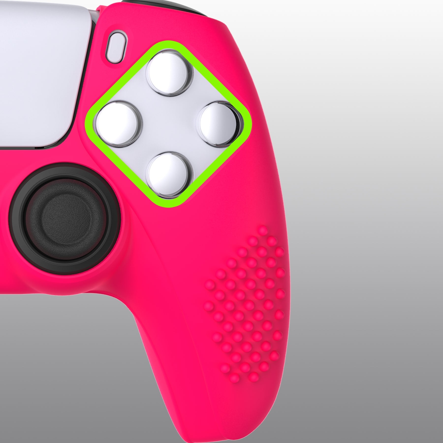 PlayVital 3D Studded Edition Anti-Slip Silicone Cover Skin with Thumb Grip Caps for PS5 Wireless Controller - Bright Pink PlayVital