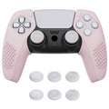 PlayVital 3D Studded Edition Anti-Slip Silicone Cover Skin with Thumb Grip Caps for PS5 Wireless Controller, Compatible with Charging Station - Cherry Blossoms Pink PlayVital