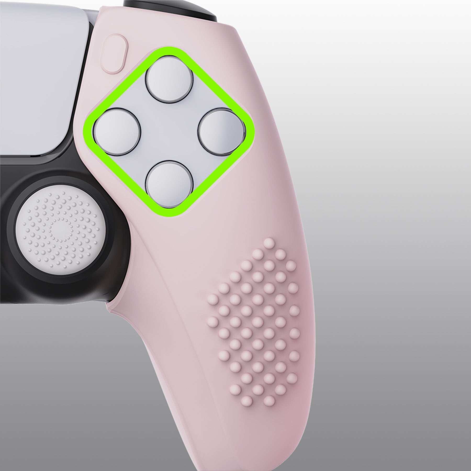 PlayVital 3D Studded Edition Anti-Slip Silicone Cover Skin with Thumb Grip Caps for PS5 Wireless Controller, Compatible with Charging Station - Cherry Blossoms Pink PlayVital