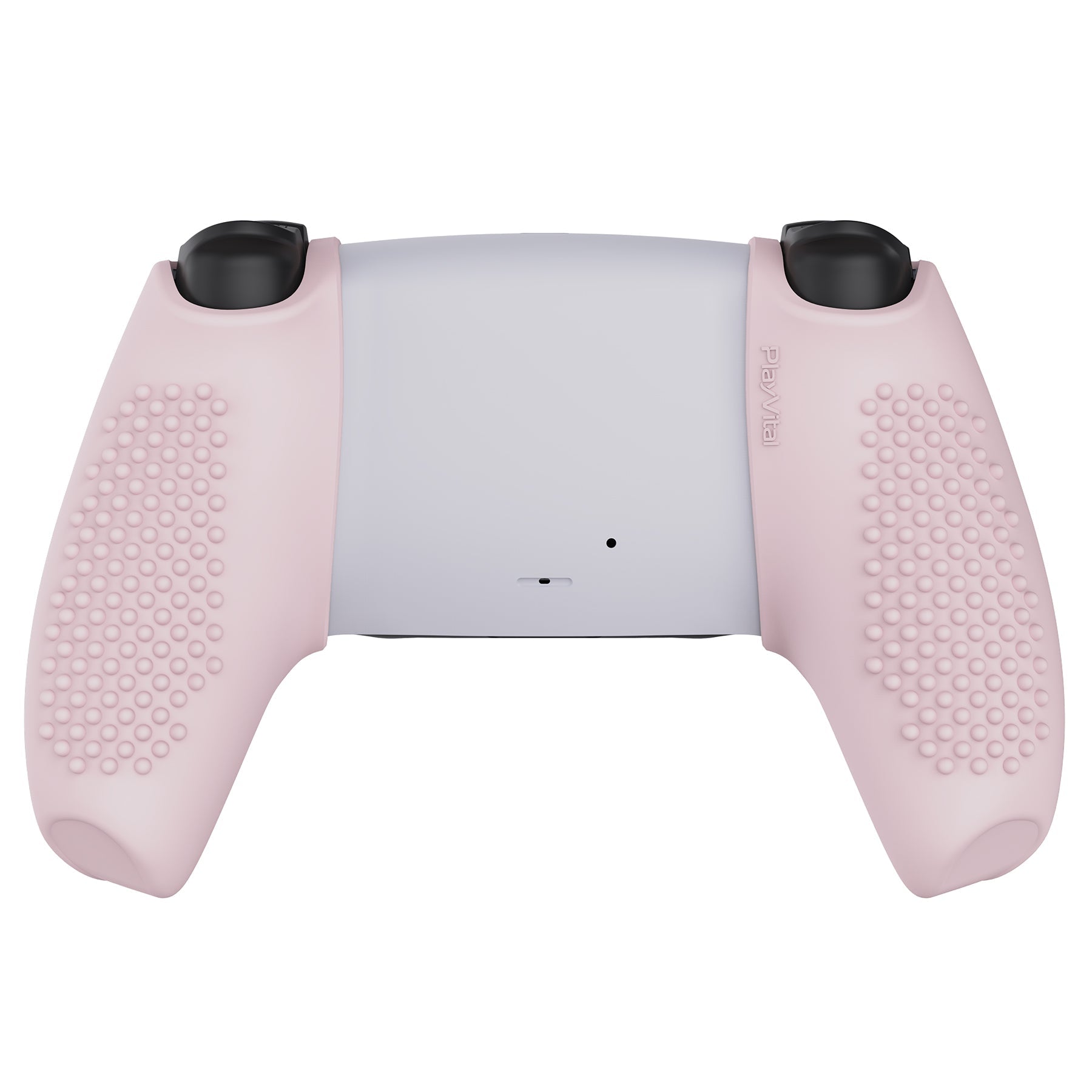 PlayVital 3D Studded Edition Anti-Slip Silicone Cover Skin with Thumb Grip Caps for PS5 Wireless Controller, Compatible with Charging Station - Cherry Blossoms Pink PlayVital