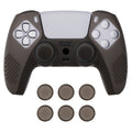 PlayVital 3D Studded Edition Anti-Slip Silicone Cover Skin with Thumb Grip Caps for PS5 Wireless Controller - Clear Black PlayVital
