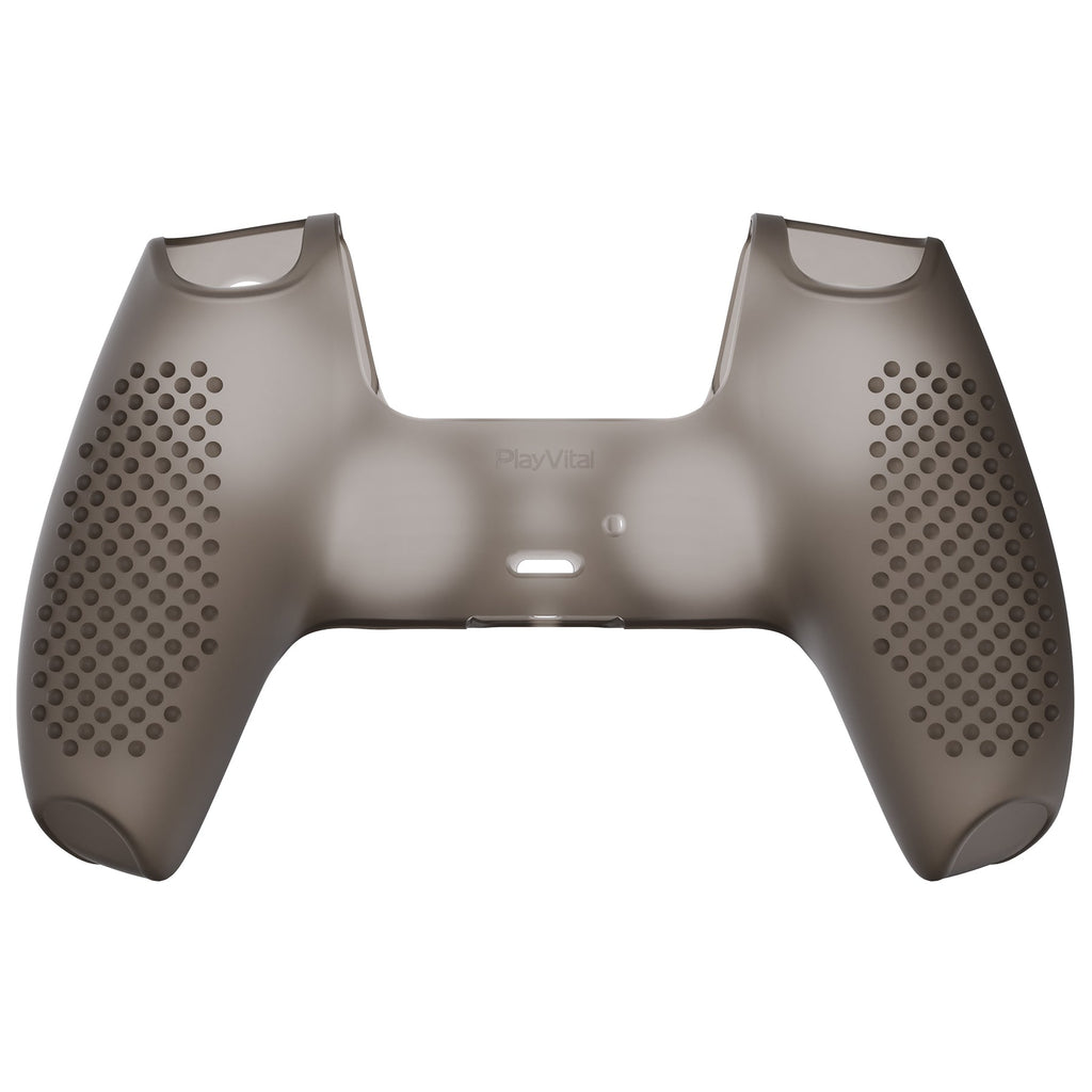 PlayVital 3D Studded Edition Anti-Slip Silicone Cover Skin with Thumb Grip Caps for PS5 Wireless Controller - Clear Black PlayVital
