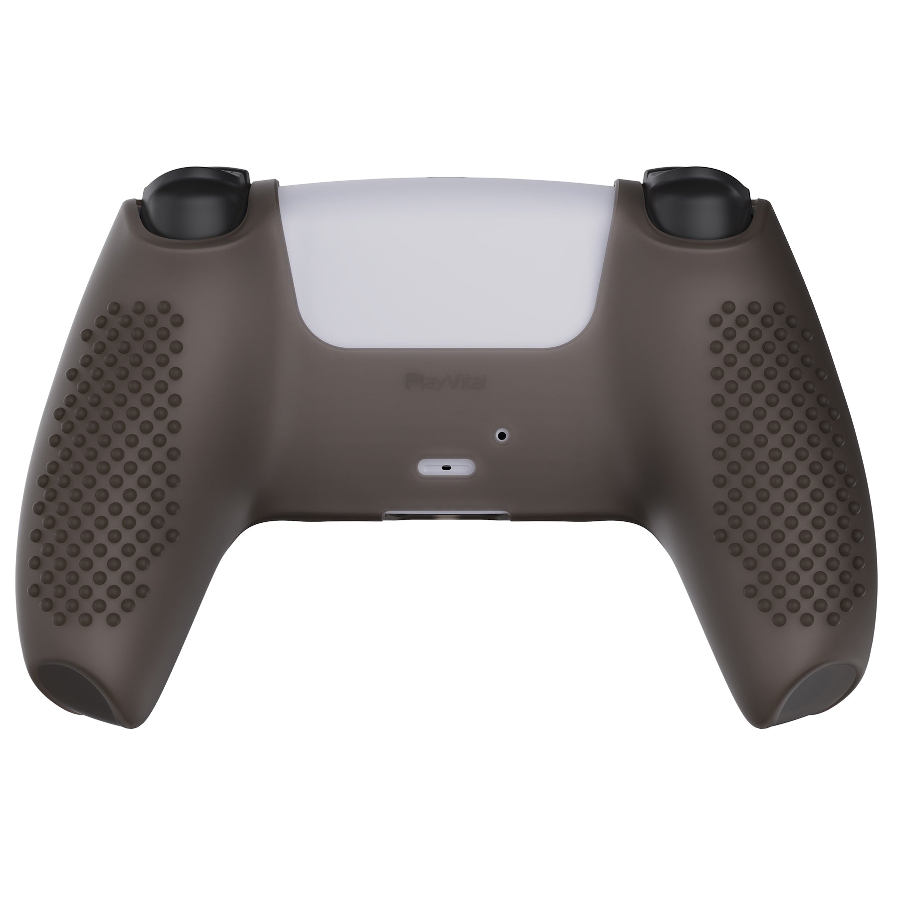 PlayVital 3D Studded Edition Anti-Slip Silicone Cover Skin with Thumb Grip Caps for PS5 Wireless Controller - Clear Black PlayVital