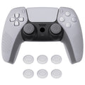 PlayVital 3D Studded Edition Anti-Slip Silicone Cover Skin with Thumb Grip Caps for PS5 Wireless Controller, Compatible with Charging Station - Clear White PlayVital