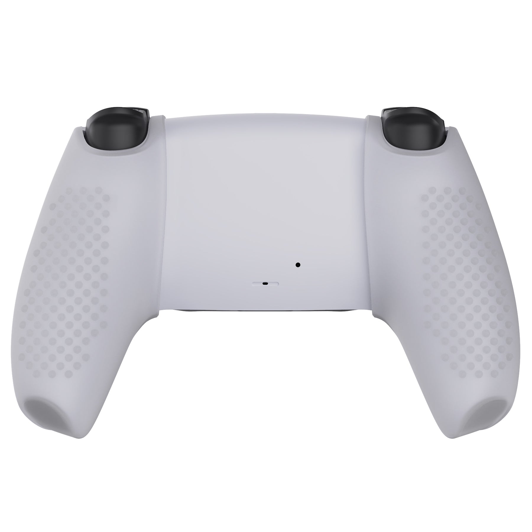 PlayVital 3D Studded Edition Anti-Slip Silicone Cover Skin with Thumb Grip Caps for PS5 Wireless Controller, Compatible with Charging Station - Clear White PlayVital