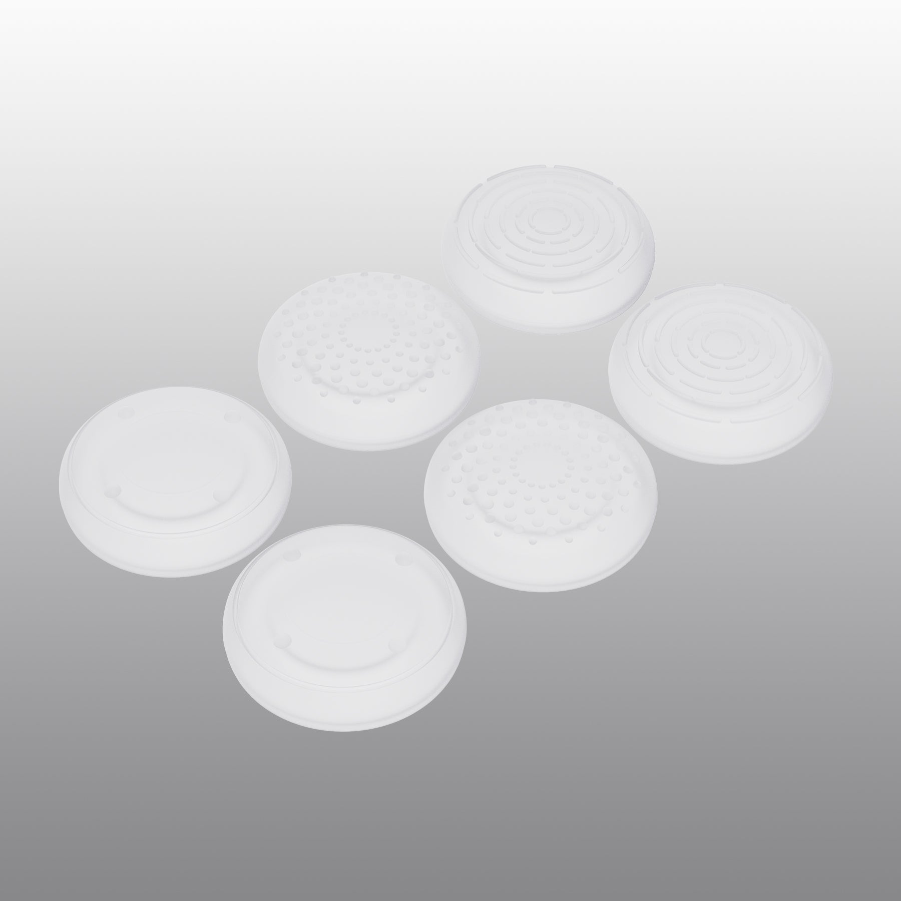 PlayVital 3D Studded Edition Anti-Slip Silicone Cover Skin with Thumb Grip Caps for PS5 Wireless Controller - Clear White PlayVital