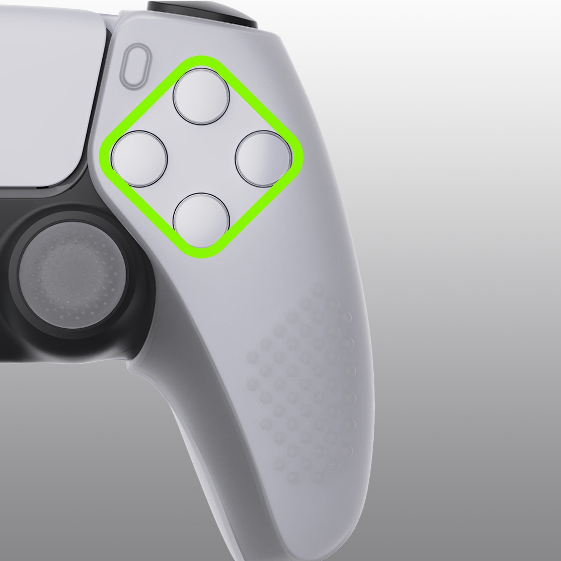 PlayVital 3D Studded Edition Anti-Slip Silicone Cover Skin with Thumb Grip Caps for PS5 Wireless Controller, Compatible with Charging Station - Clear White PlayVital
