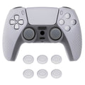 PlayVital 3D Studded Edition Anti-Slip Silicone Cover Skin with Thumb Grip Caps for PS5 Wireless Controller - Clear White PlayVital
