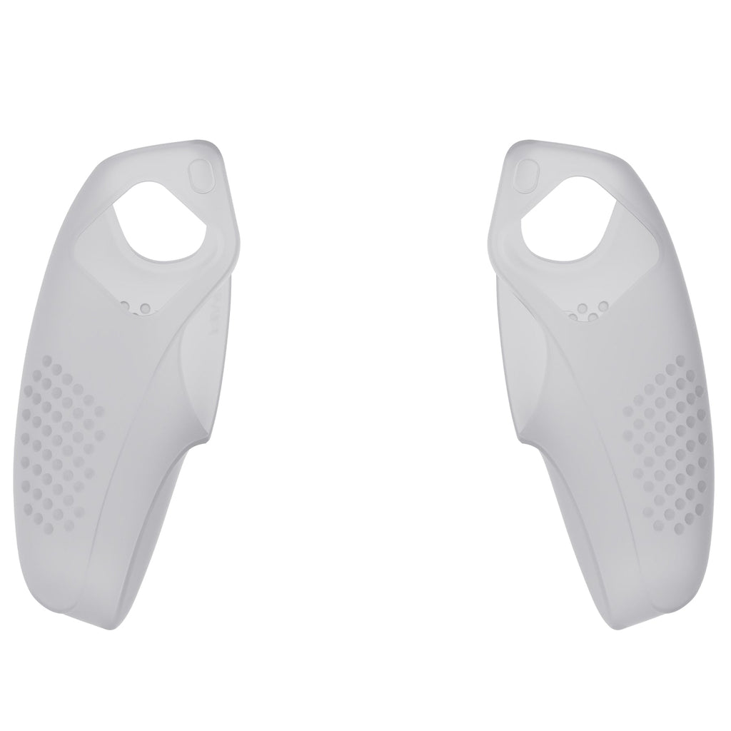 PlayVital 3D Studded Edition Anti-Slip Silicone Cover Skin with Thumb Grip Caps for PS5 Wireless Controller, Compatible with Charging Station - Clear White PlayVital