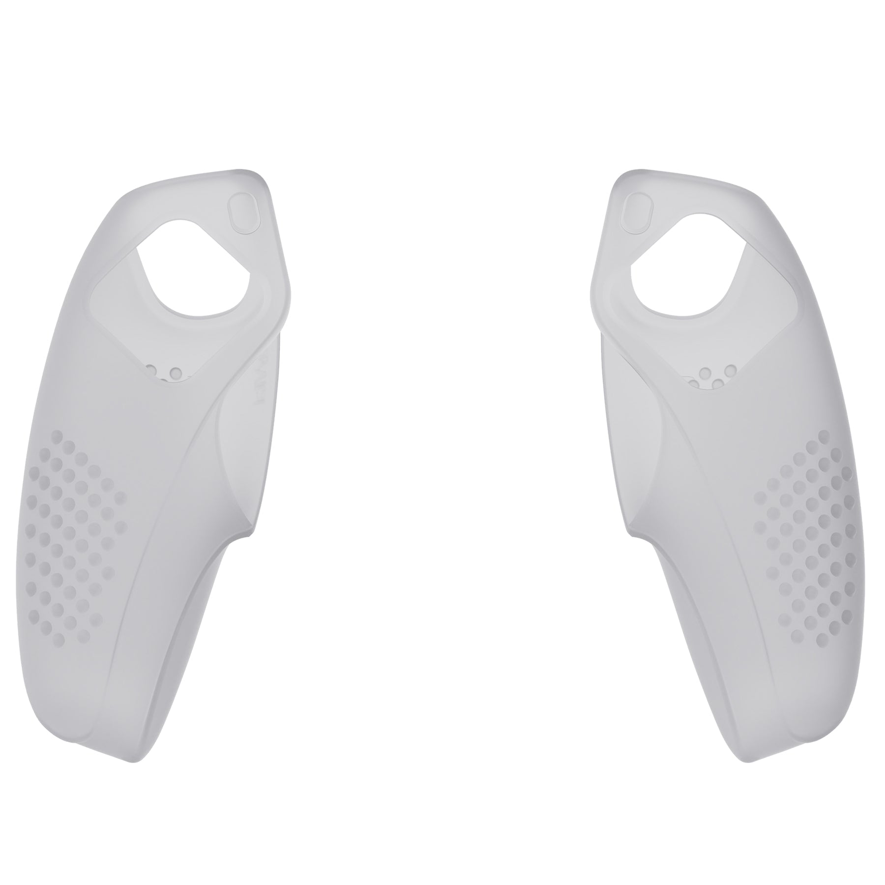 PlayVital 3D Studded Edition Anti-Slip Silicone Cover Skin with Thumb Grip Caps for PS5 Wireless Controller, Compatible with Charging Station - Clear White PlayVital