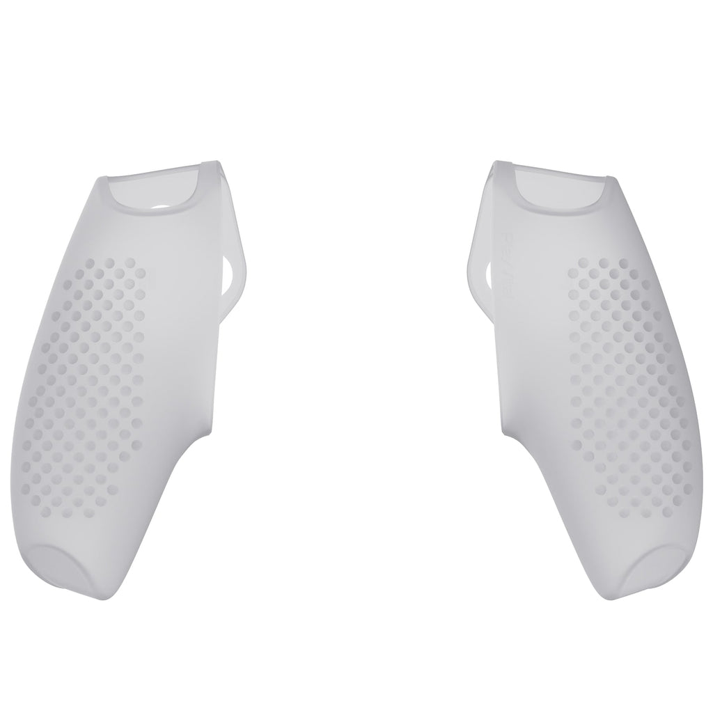 PlayVital 3D Studded Edition Anti-Slip Silicone Cover Skin with Thumb Grip Caps for PS5 Wireless Controller, Compatible with Charging Station - Clear White PlayVital